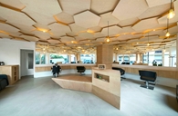 Thiết kế trần gỗ công nghiệp tạo nét cho văn phòng của bạn